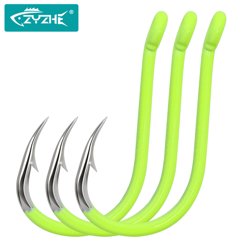 ZYZHE 25/50pcs Fluorescent Yel - Fishing Hook Offset 评论和价格
