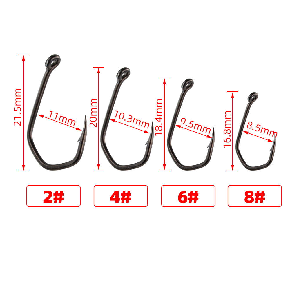 50pcs Carp Fishing Hooks Barbe - Fishing Hook Offset 评论和价格